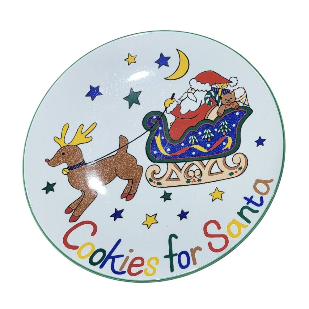 Mikasa 11" Cookies For Santa Cookie Plate Reindeer Toys Sleigh